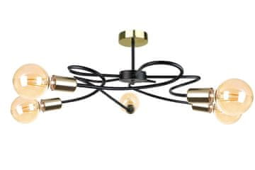 GH Stropna lampa 5xE27 FIORE CRNA/ZLATNA