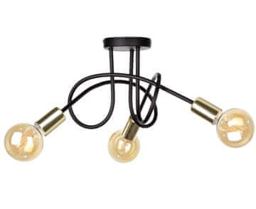 GH Stropna lampa 3xE27 RUMBA CRNA/ZLATNA