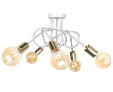 GH Stropna lampa 5xE27 RUMBA BIJELA/ZLATNA