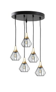 GH Viseća lampa 5xE27 SELENE CRNA/ZLATNA