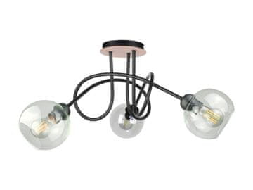 GH Stropna lampa 3xE27 EVIE CRNA/DRVENA