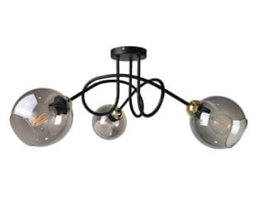GH Stropna lampa 3xE27 PRSTEN CRNA/ZLATNA