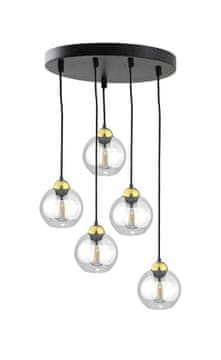 GH Viseća lampa 5xE27 MIRAGE CRNA/ZLATNA