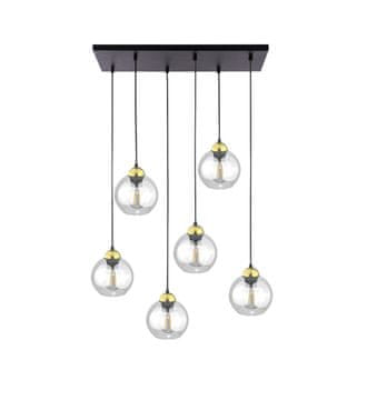 GH Viseća lampa 6xE27 MIRAGE CRNA/ZLATNA