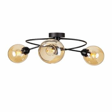 GH Stropna lampa 3xE27 Lyra Crna/Medena