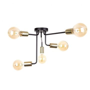 GH Stropna lampa 5xE27 NIXON CRNA/ZLATNA