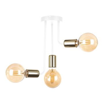 GH Stropna lampa 3xE27 MEGAN BIJELA/ZLATNA