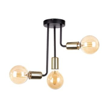 GH Stropna lampa 3xE27 MEGAN CRNA/ZLATNA