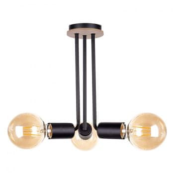GH Stropna lampa 3xE27 VENNA WOOD CRNA