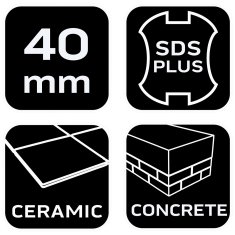 SDS Plus dlijeto 40 x 250 mm, 25 stupnjeva