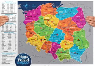 Poljska. Karta za grebanje u boji