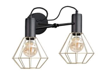 GH Zidna lampa 2xE27 LARS CRNA/ZLATNA