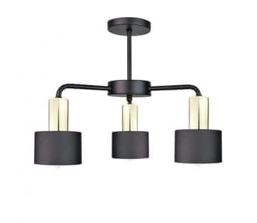 GH Stropna lampa 3xE27 LUCE CRNO ZLATNA