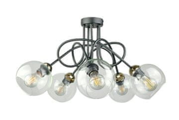 GH Stropna lampa 5xE27 EVIE CRNA/ZLATNA