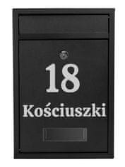 Gockowiak Skrzynka pocztowa na listy Gustav czarna z napisami