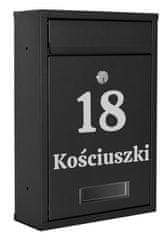 Gockowiak Skrzynka pocztowa na listy Gustav czarna z napisami