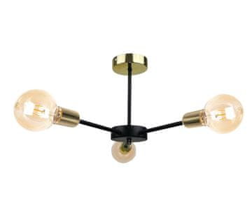 GH Stropna lampa 3xE27 SUN CRNO/ZLATNA