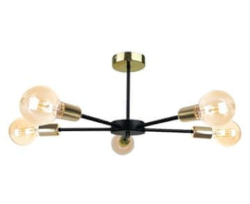 GH Stropna lampa 5xE27 SUN CRNO/ZLATNA