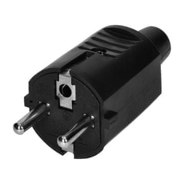 Orno 2P+Z UNI-schuko utikač, crni - ON-13259