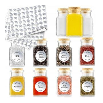 20x staklenka za začine 150 ml + 252 bijele naljepnice