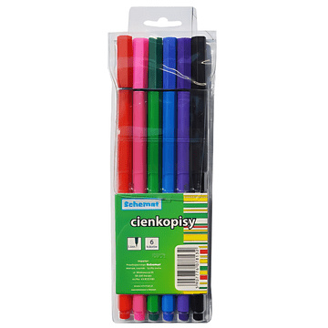 SCHEMAT Dijagram tankih flomastera u boji 0,4 mm, 6 boja