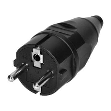 Orno Radionički utikač 2P+Z UNI-schuko, crni - ON-13256