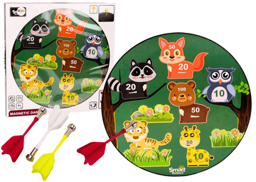 slomart LEAN TOYS Magnetska igra strelice s životinjama (zelena)