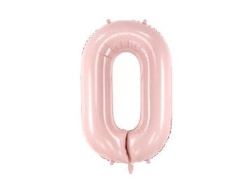 PartyDeco Folija balon broj ''0'', 72 cm, svijetlo ružičaste boje