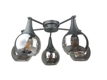 GH Stropna lampa 5xE27 STAR SMOKY CRNE