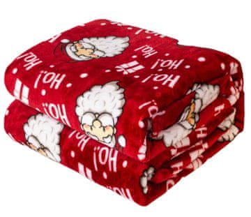 Cotton World Deka 160x200 božićna dekorativna s crvenim Djeda Mrazom