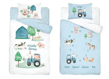 Detexpol Posteljina za bebe 100x135 Traktorek Farma pamuk