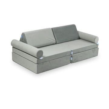Mi Montessori Comfort baršunasta mini sofa za igru, siva