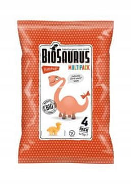 Biosaurus Organski kečap Dinosaurus čips 4x15g