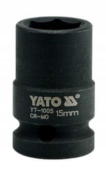 Kratki udarni ključ, 6-kraki nasadni ključ, 1/2" 15 mm, Yato