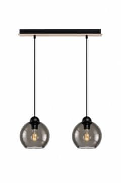 GH Viseća lampa 2xE27 YUNO WOOD CRNO/PRIRODNO