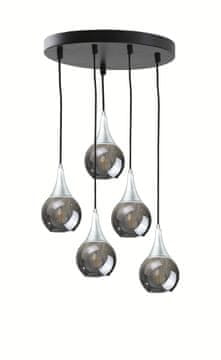GH Viseća lampa 5xE27 LACRIMA DIMLJENA/SREBRNA