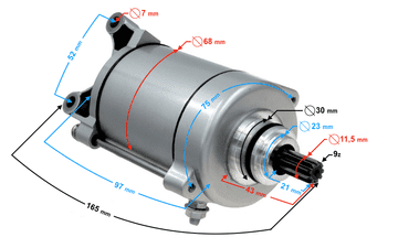 Moretti Starter za motocikl CG150 od 150cc, 9 zuba
