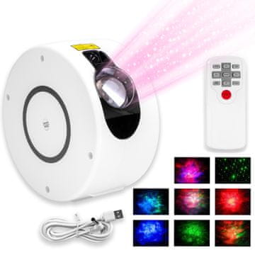Gockowiak SPIRAL noćna lampa sa zvjezdanim projektorom bijela