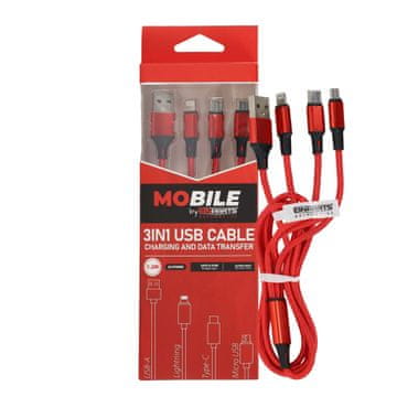 3u1 USB-A USB-C Lightning kabel 1,2 m EPMOB10