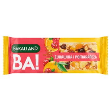 BAKALLAND Žitna pločica s brusnicom i narančom 40 g