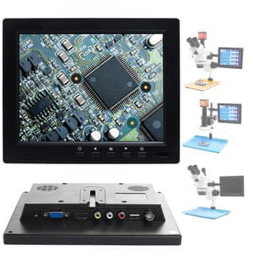 Zaslon za mikroskop HDMI, VGA i AV, 8 inča