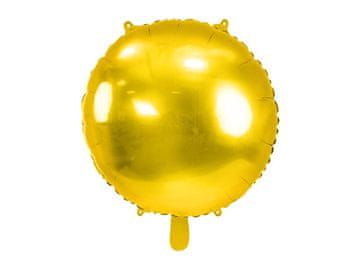 PartyDeco Okrugli folijski balon, pastila, zlatni, 80 cm