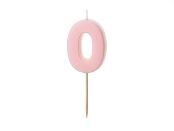 PartyDeco Rođendanska svijeća broj 0, ružičasta, 5,5 cm