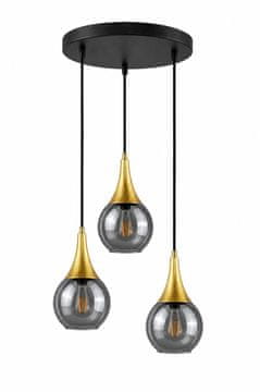 GH Viseća lampa 3xE27 LACRIMA DIMLJENA/ZLATNA
