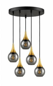 GH Viseća lampa 5xE27 LACRIMA DIMLJENA/ZLATNA
