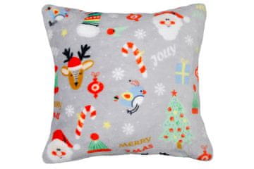 Blagdanski jastuk 40x40 Festive Pets, mekan, siva