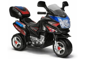HC8051 Dječji motocikl na baterije, crni trkaći, s LED svjetlima i zvukovima