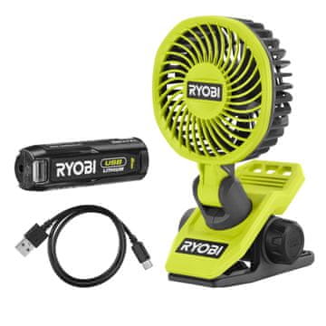 Ryobi USB litijska stezaljka komplet ventilatora xxx
