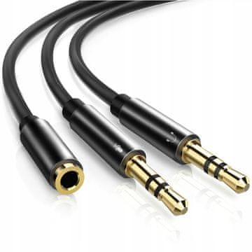 Kabel razdjelnik mini jack aux mikrofon slušalice Koanni
