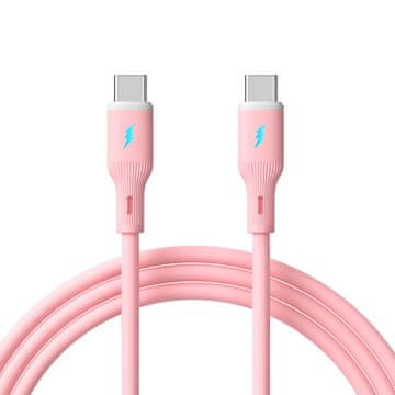 Akyga USB tip C / USB tip C kabel 1m AK-USB-66 60W silikonski rozi